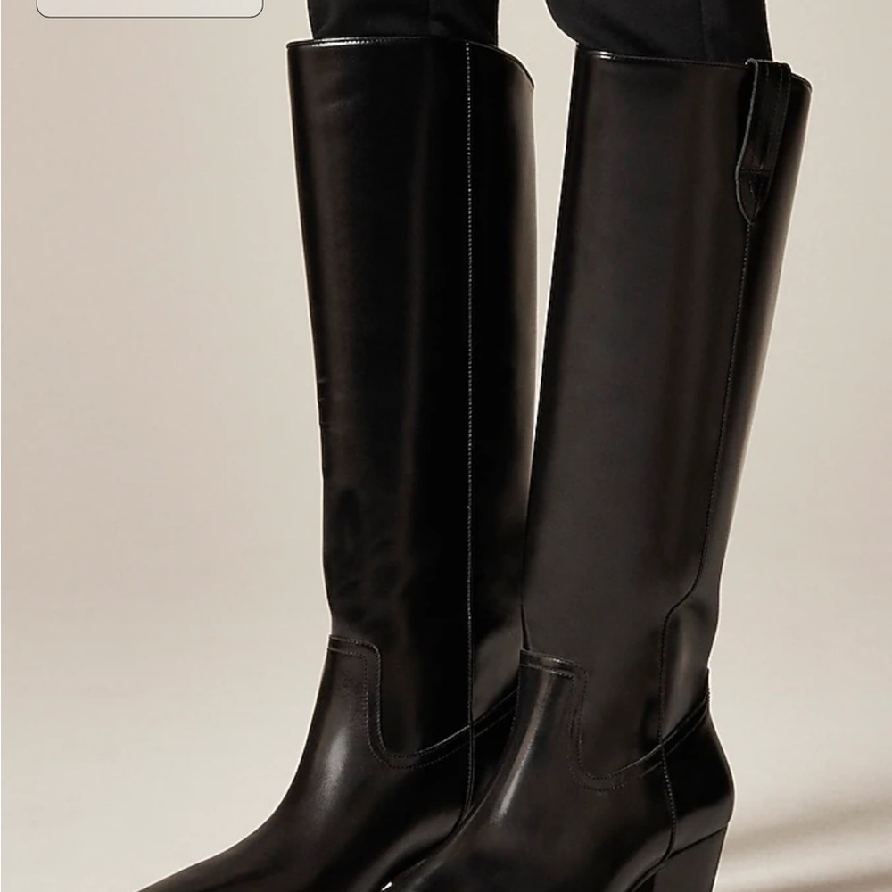 J. Crew Piper Knee-High Black Heeled Boots